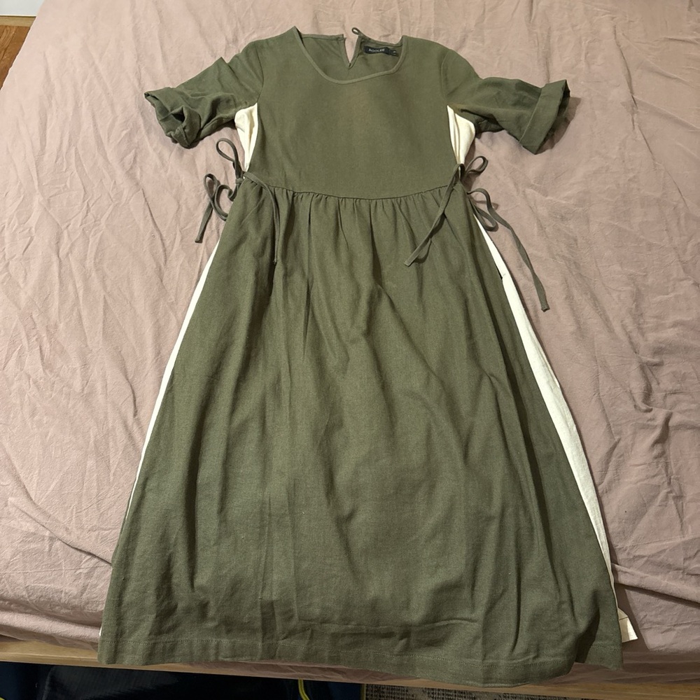 Stylish Green and Cream Dress